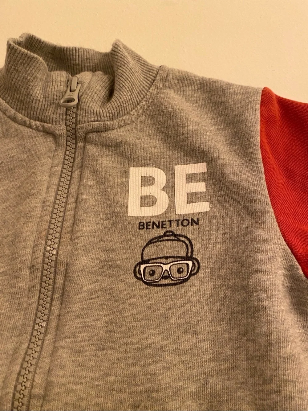 United Colors of Benetton Boys Colorblock Zip Sweatshirt Jacket 2-3Y 98cm